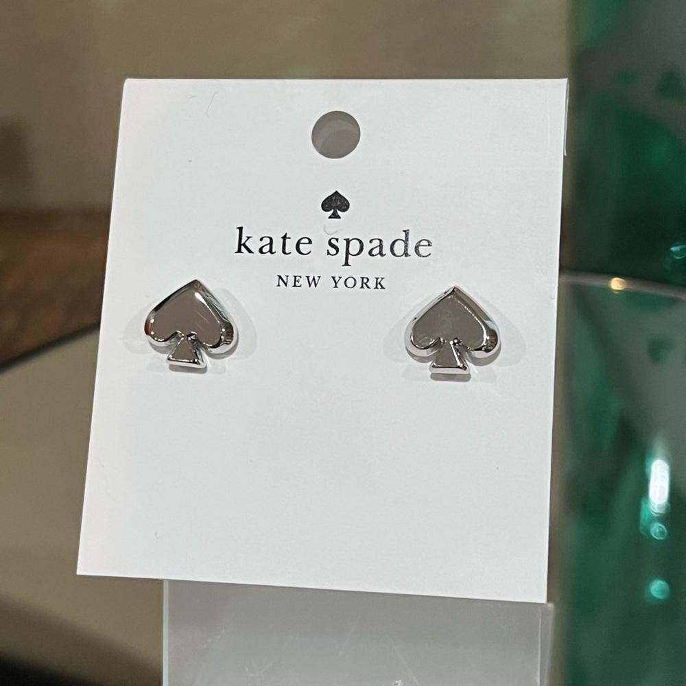 Kate Spade Silver Spade Stud Earrings, new!